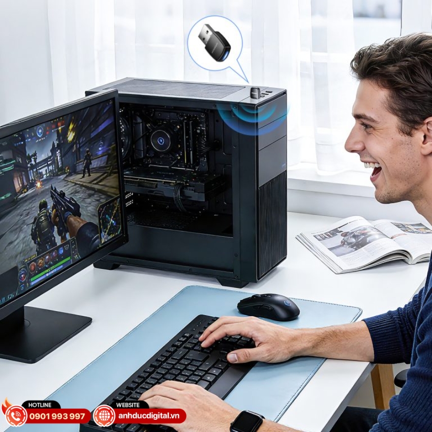 Cổng chuyển Innostyle NexaLink USB-A to WiFi &ndash; AWF6 sử dụng cổng USB-A phổ biến