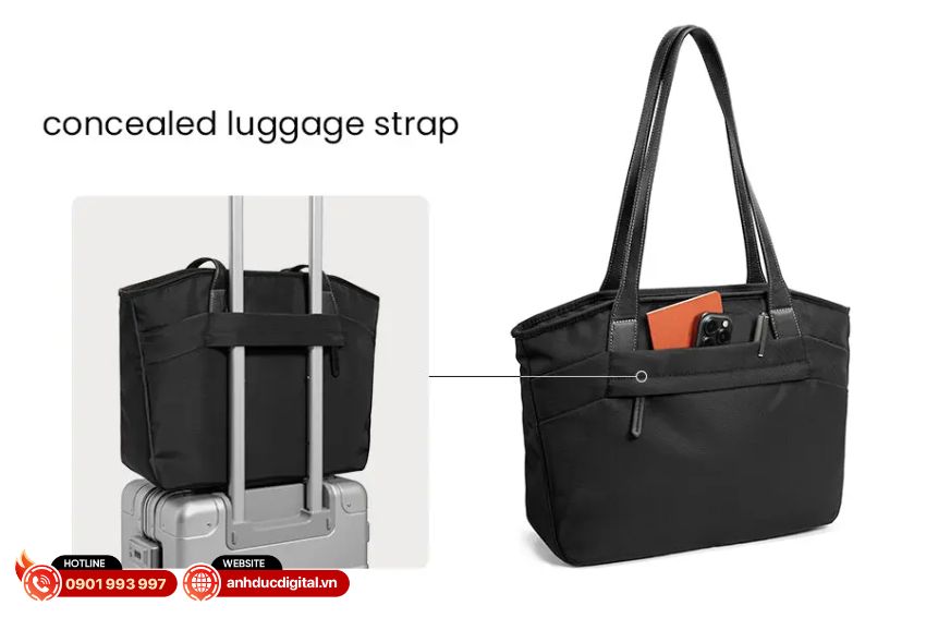 Túi xách Tomtoc (USA) Versatile-T23 Tote Laptop tích hợp dây đeo cố định vào vali