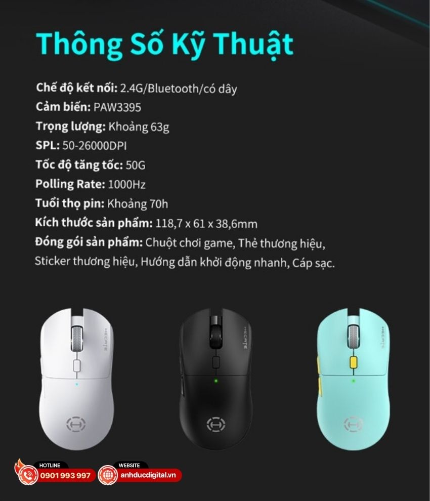 Chuột không dây EDIFIER Hecate G3M Pro Transparent - 41
