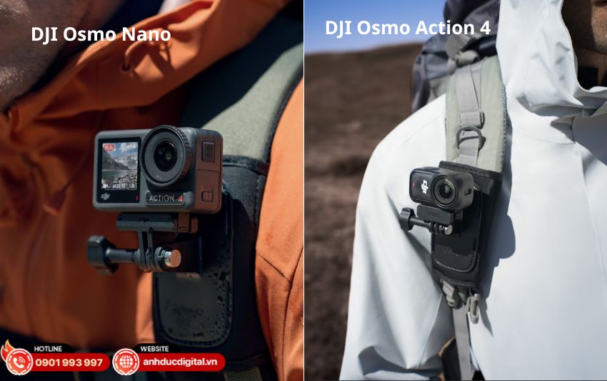 So sánh DJI Osmo Nano với DJI Action 4