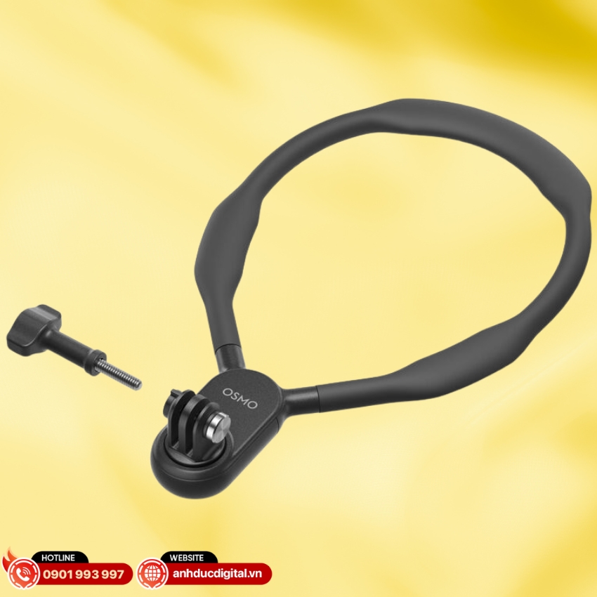 Osmo Action Hanging Neck Mount có giá đỡ 3 chấu tích hợp cùng vít khóa đi kèm
