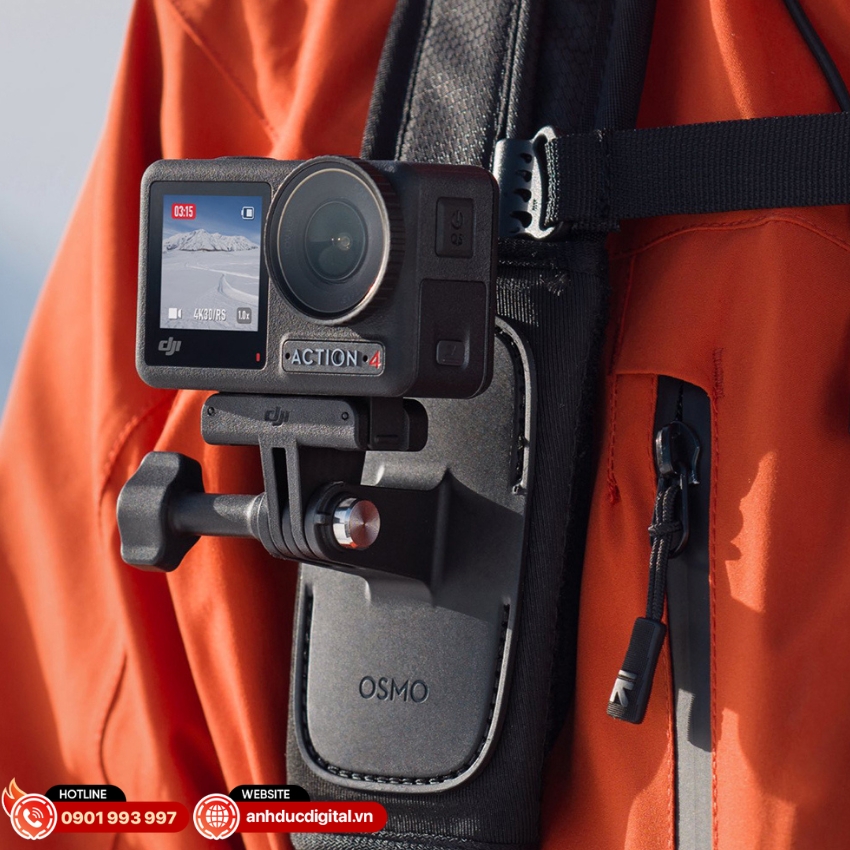 kẹp máy ảnh gắn balo Osmo Backpack Strap Mount cho phép người dùng dễ dàng điều chỉnh góc quay