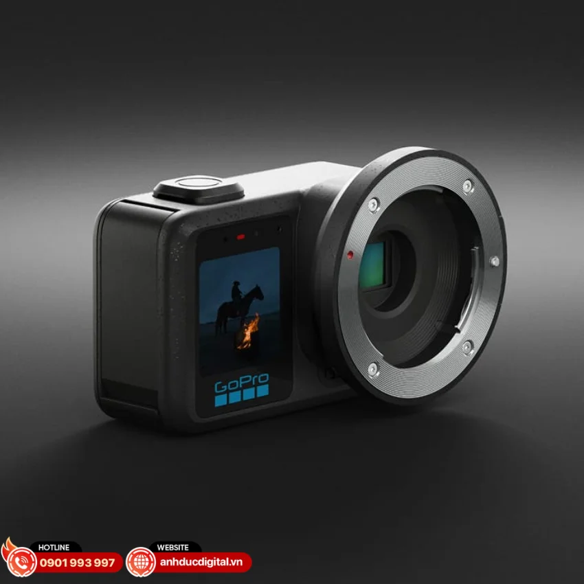 GoPro MISSION 1 PRO ILS trang bị m&agrave;n h&igrave;nh OLED k&eacute;p c&ugrave;ng kết nối hiện đại
