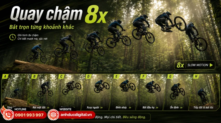 MISSION 1 hỗ trợ quay chậm tối đa 8x ở độ ph&acirc;n giải Full HD 1080p240fps