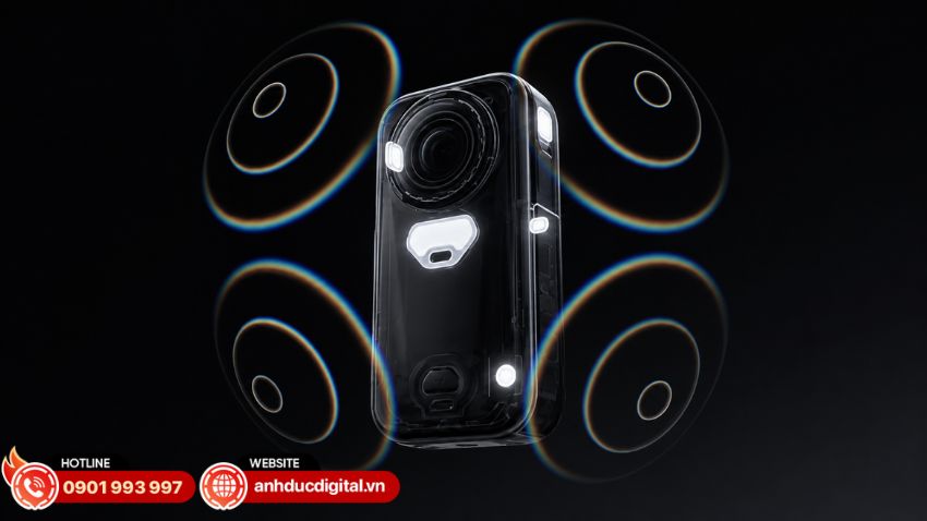 X6 được trang bị hệ thống micro 360&deg; gi&uacute;p thu &acirc;m từ nhiều hướng trong qu&aacute; tr&igrave;nh quay