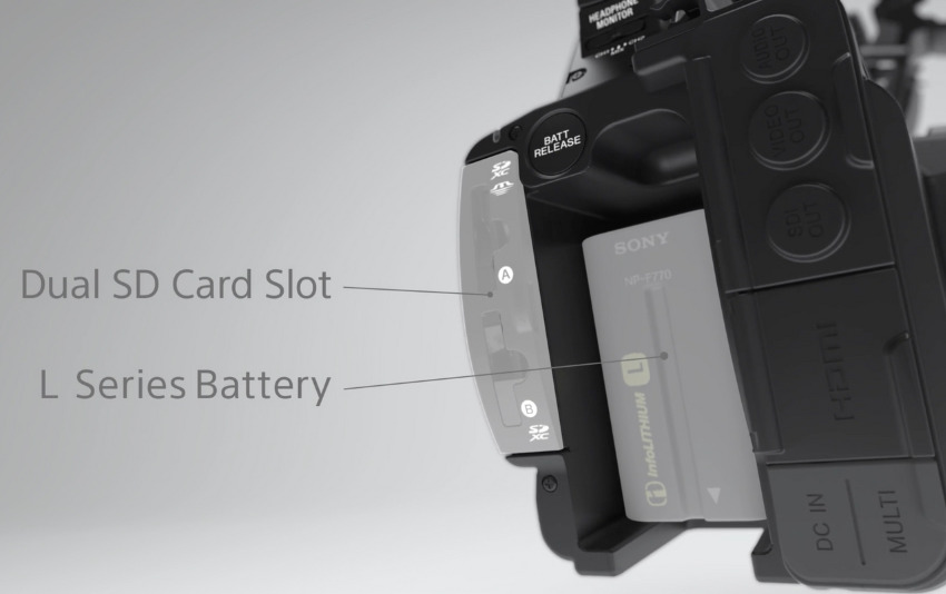 Máy quay sony chuyên nghiệp với khe cắm linh hoạt