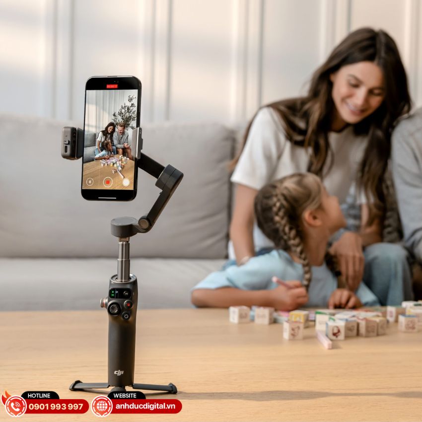Kết nối DJI Osmo Mobile 8 với micro DJI Mic Series