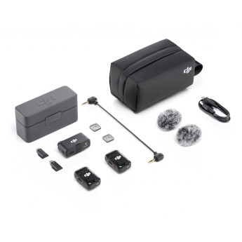 Microphone DJI Mic 2 | TX + TX + RX + Charging Case | Shadow Black (Chính hãng)