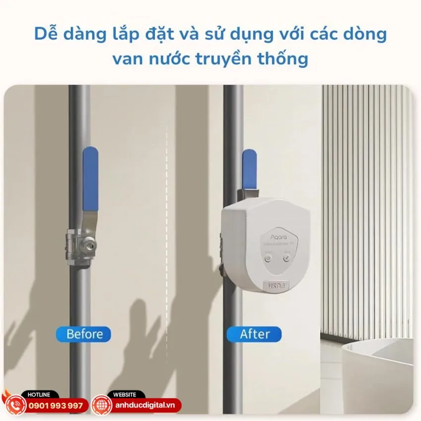 Lắp đặt Aqara Valve Controller T1 tr&ecirc;n van cơ