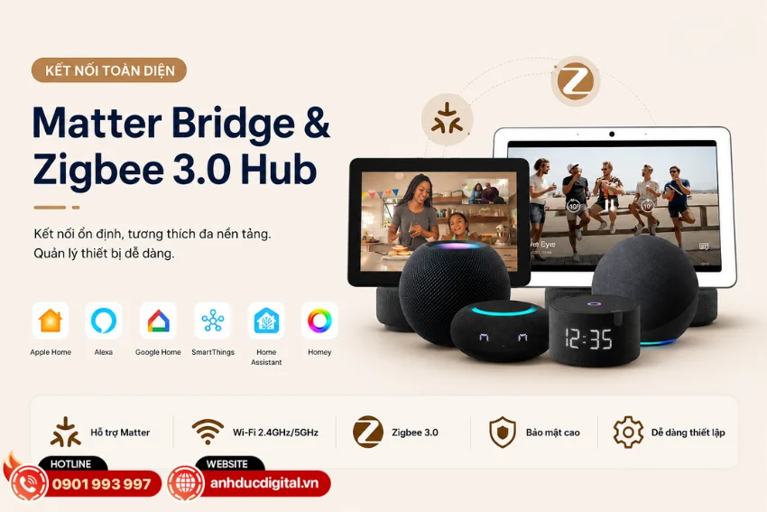 Aqara Panel Hub S1 Plus MP-K05D phiên bản để bàn tích hợp Zigbee 3.0 và Matter Bridge