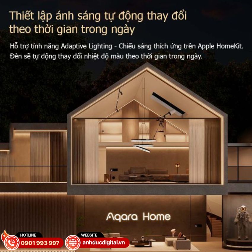 Tính năng chiếu sáng thích ứng của Aqara strip driver zigbee