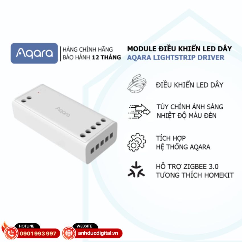 tổng quan tính năng Bộ điều khiển led dây Aqara strip driver zigbee