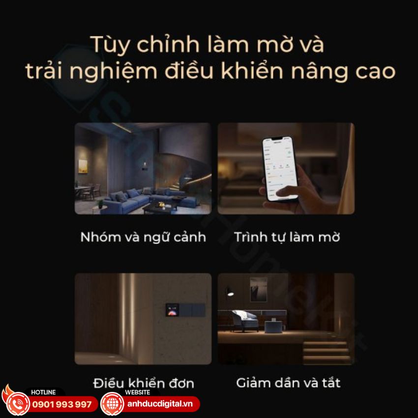 khả năng cài đặt ngữ cảnh và đơn lẻ của Bộ điều khiển led dây Aqara strip driver zigbee