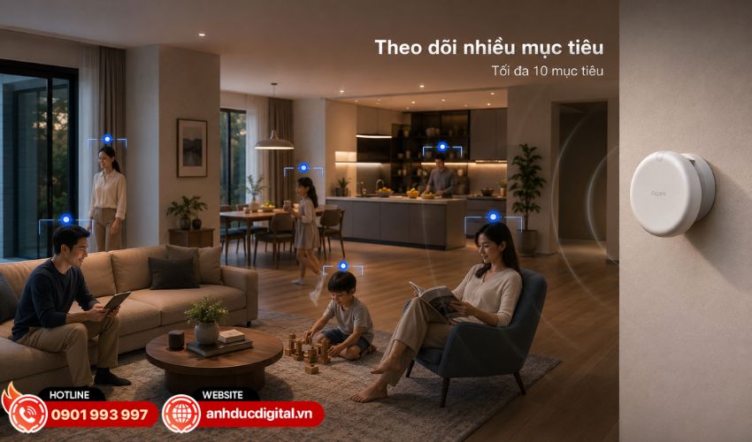Theo d&otilde;i tối đa 10 mục ti&ecirc;u v&agrave; thiết lập 8 v&ugrave;ng t&ugrave;y chỉnh