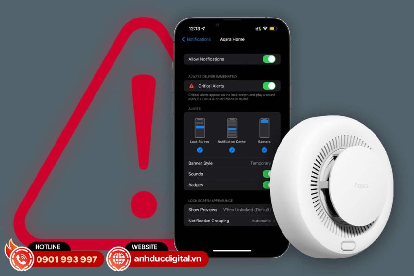 Tắt còi báo động của cảm biến khói Aqara dễ dàng từ xa 