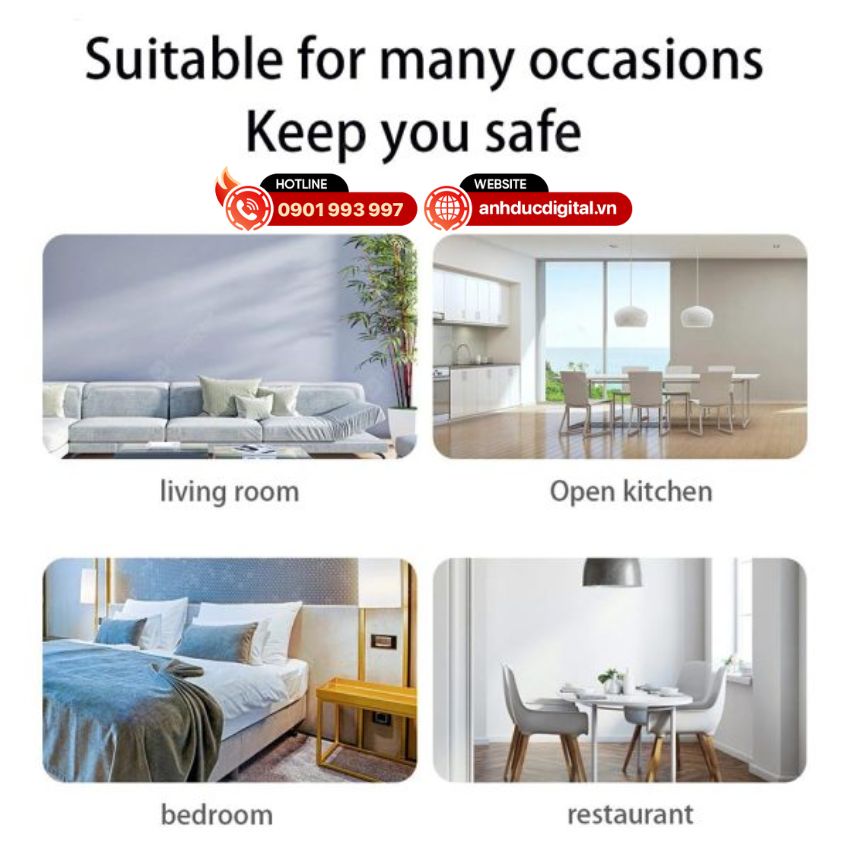 sử dụng Cảm biến khói Aqara JY-GZ-03AQ trong nhiều không gian gia đình