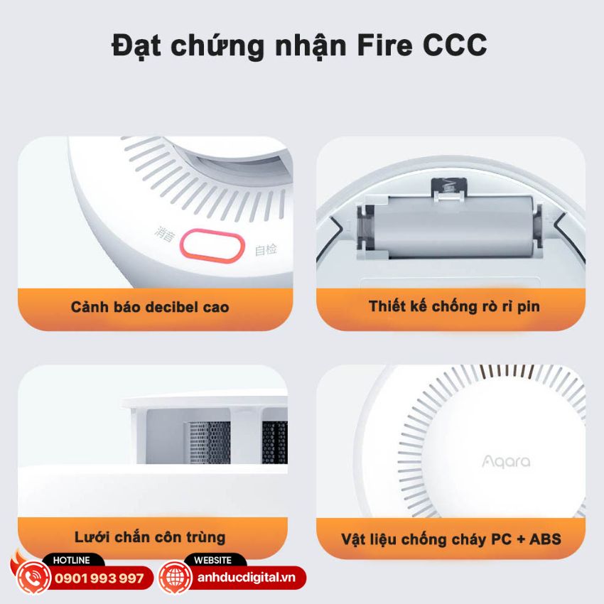 Sản phẩm cảm biến khói đảm bảo phù hợp với tiêu chuẩn quốc tế CCCF 