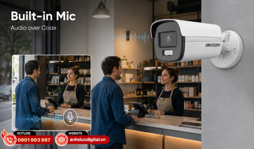 Micro t&iacute;ch hợp ghi lại cả h&igrave;nh ảnh v&agrave; &acirc;m thanh
