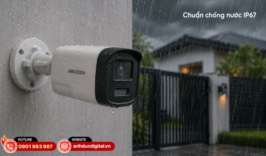 Thiết kế camera th&acirc;n trụ chắc chắn, chuẩn bảo vệ IP67
