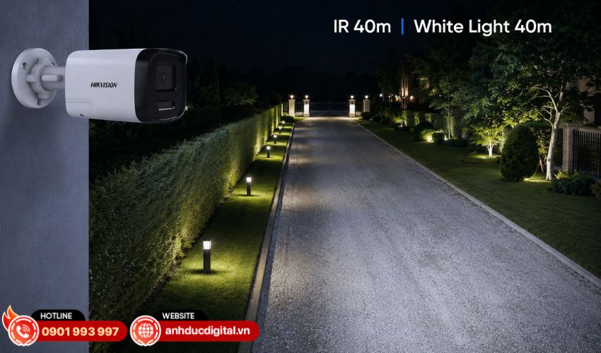 Hồng ngoại v&agrave; &aacute;nh s&aacute;ng trắng xa đến 40m