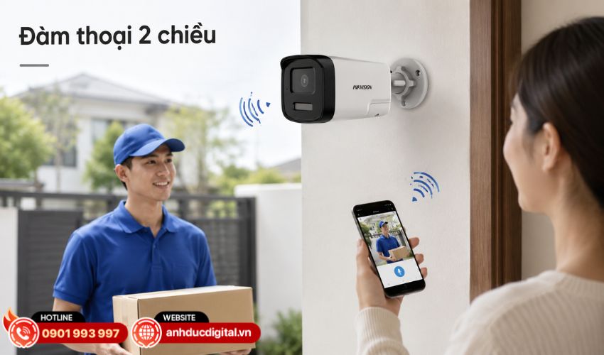 Đ&agrave;m thoại hai chiều với micro v&agrave; loa t&iacute;ch hợp