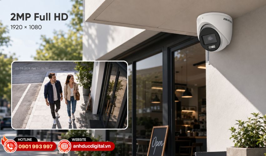 Độ ph&acirc;n giải Full HD 2MP cho h&igrave;nh ảnh r&otilde; n&eacute;t