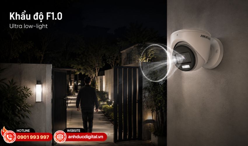 Khẩu độ lớn F1.0 tăng khả năng thu s&aacute;ng