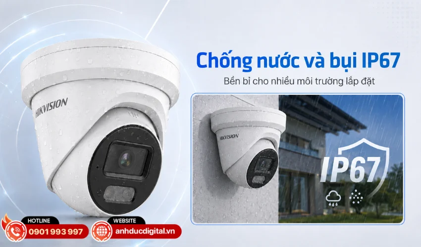 Chuẩn IP67 hỗ trợ chống nước v&agrave; bụi