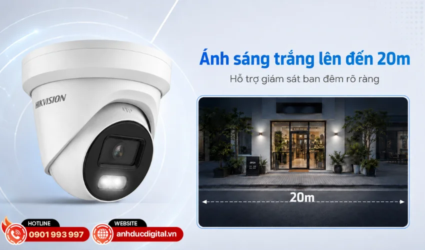 Đ&egrave;n &aacute;nh s&aacute;ng trắng hỗ trợ quan s&aacute;t đến 20m