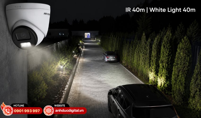 Hồng ngoại v&agrave; &aacute;nh s&aacute;ng trắng l&ecirc;n đến 40m