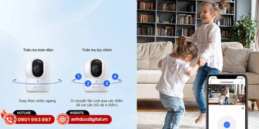 EZVIZ CP1 Pro 2K+ 4MP Pro hỗ trợ thiết lập tối đa 4 điểm preset