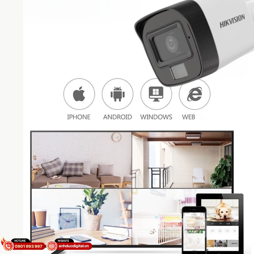 Camera IP Hikvision Thân trụ 2MP DS-2CD1021G2-LIU hỗ trợ 2 luồng dữ liệu