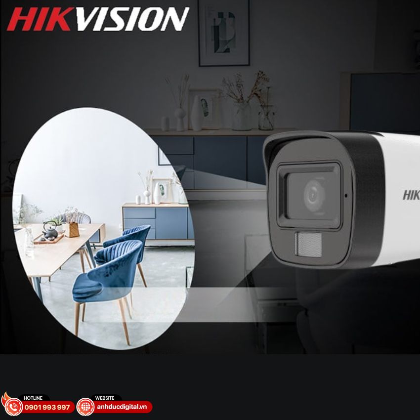 Cảm biến hình ảnh sắc nét với Camera IP Hikvision thân trụ 2MP