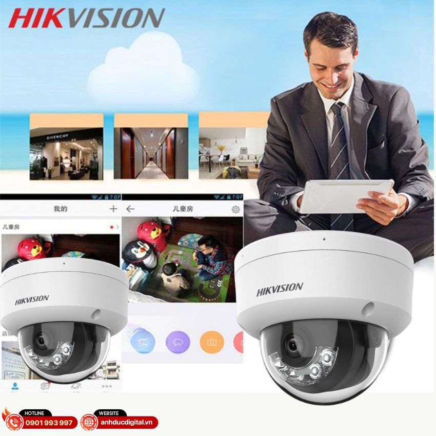 Chống nhiễu 3D DNR vượt trội với Camera IP Hikvision Bán cầu 4MP DS-2CD1143G2-LIUF