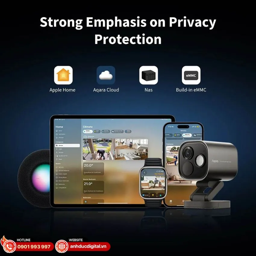 Hệ thống lưu trữ bộ nhớ trong eMMC v&agrave; bảo mật HomeKit Secure Video