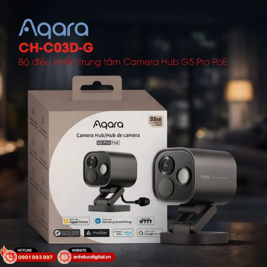 Thiết kế nhỏ gọn sang trọng của Aqara G5 Pro bản m&agrave;u x&aacute;m v&agrave; trắng