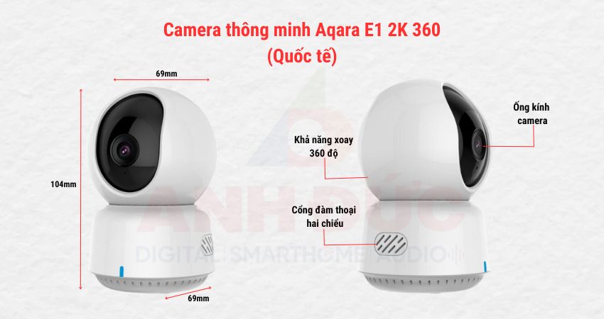 Thiết kế tổng quan của camera thông minh Aqara E1