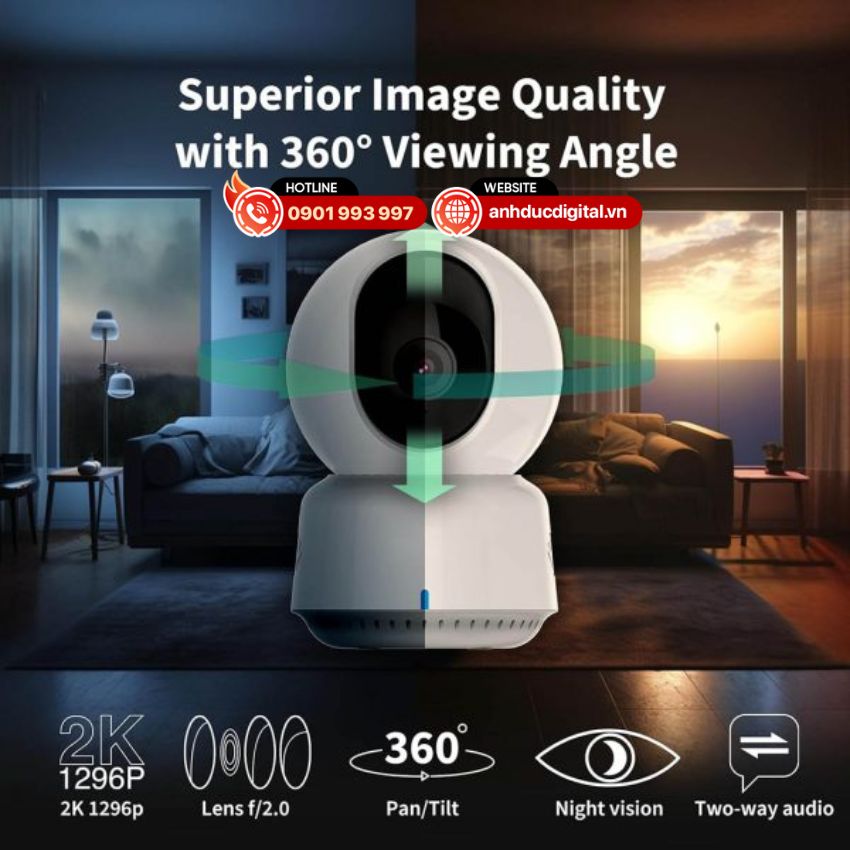 Đèn hồng ngoại nhìn đêm của Aqara E1 2K 360