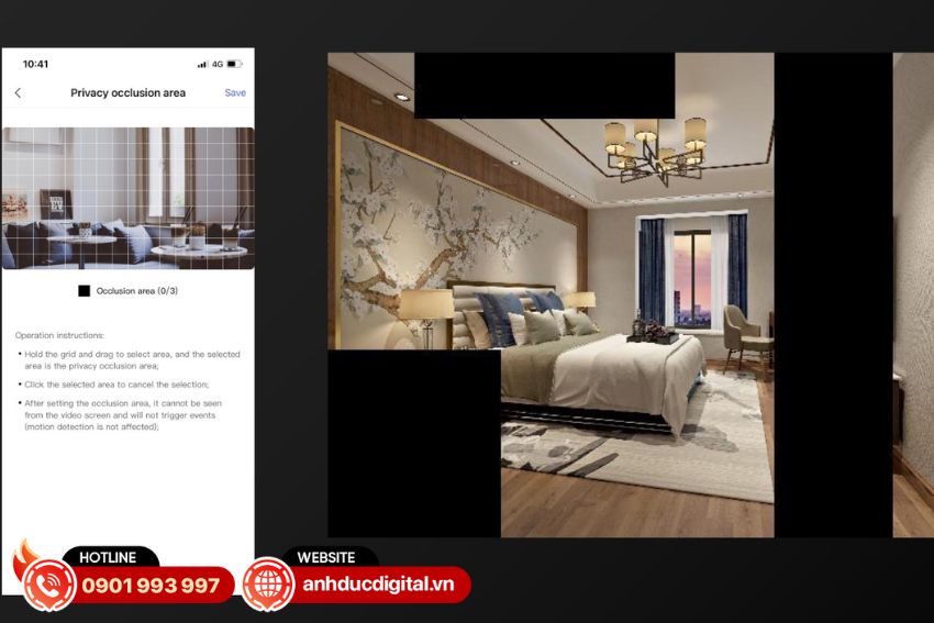 Tính năng "Khu vực che giấu quyền riêng tư của Camera Aqara E1