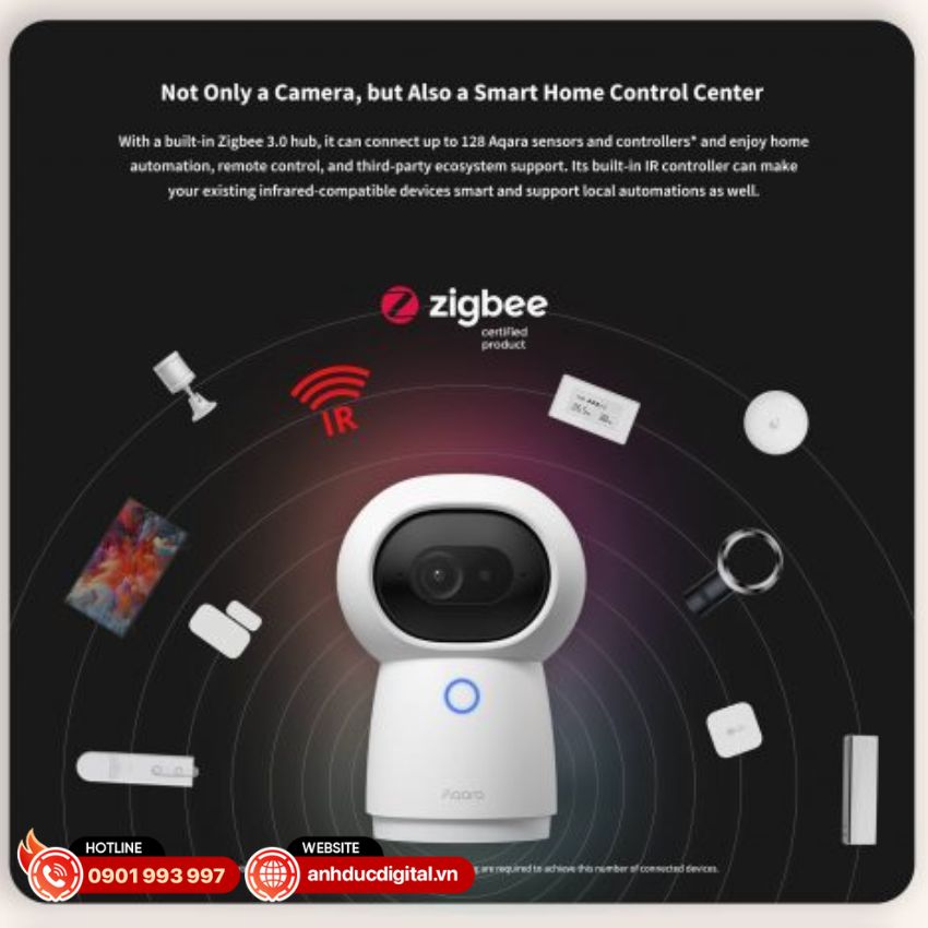 Aqara G3 tích hợp chức năng của một bộ trung tâm Zigbee