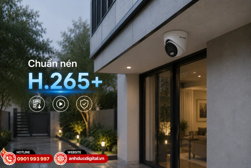 Camera DS-2CD1343G2-LIUF 4MP hỗ trợ các chuẩn nén H.265+
