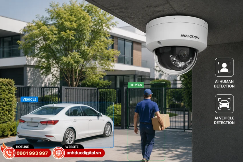 HIKVISION DS-2CD1143G2-LIU được tích hợp AI giúp phân biệt người và phương tiện
