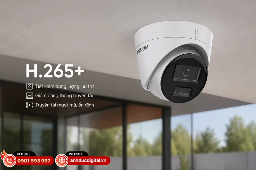 Camera Hikvision DS-2CD1323G2-LIU hỗ trợ chuẩn nén video H.265+