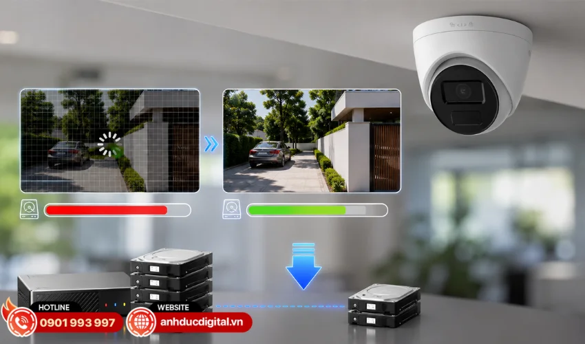 Chuẩn nén H.265+ tiết kiệm dung lượng lưu trữ