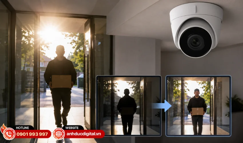 Công nghệ DWDR giúp quan sát rõ khi ngược sáng