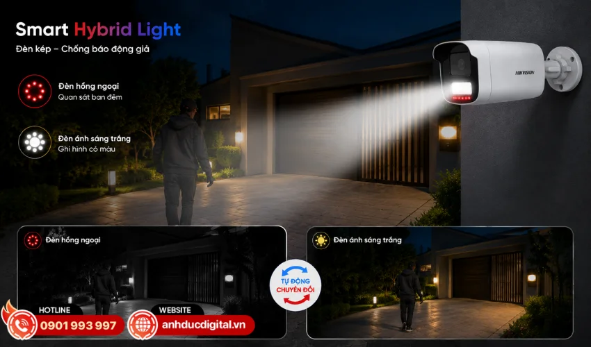 Tích hợp đèn kép chống báo động giả