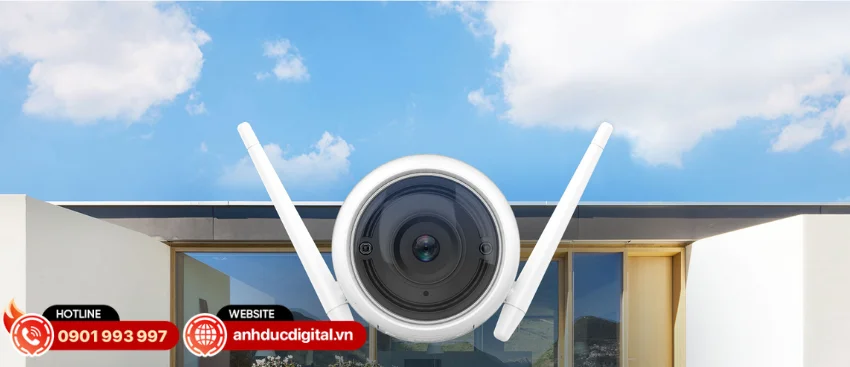 EZVIZ C3W c&oacute; hệ thống 2 anten WiFi ngo&agrave;i gi&uacute;p tăng khả năng thu ph&aacute;t s&oacute;ng