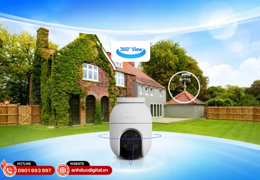 EZVIZ C8c 2K+ hỗ trợ quay ngang 350&deg; v&agrave; quay dọc 80&deg;