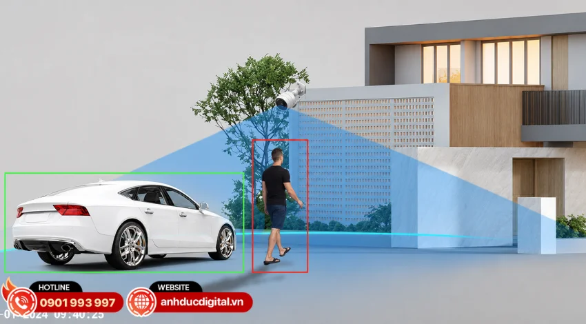EZVIZ H3c 3K tích hợp chip AI giúp nhận diện chính xác hình dạng người và phương tiện