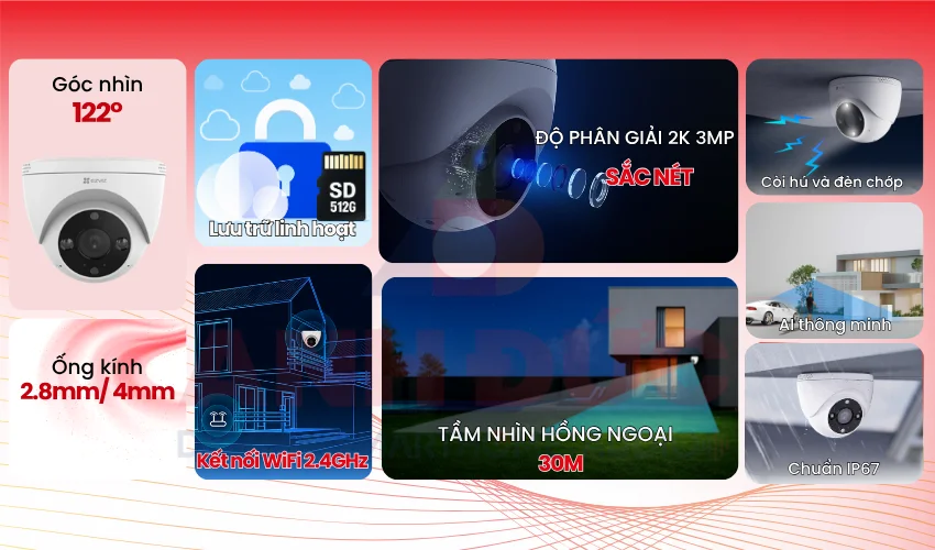 Camera Wifi Ezviz H4 3MP